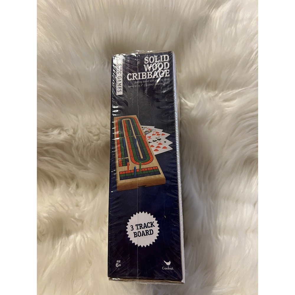 Cribbage Sold Wood Cardinal Games 3 Track Board Game NOS